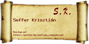 Seffer Krisztián névjegykártya